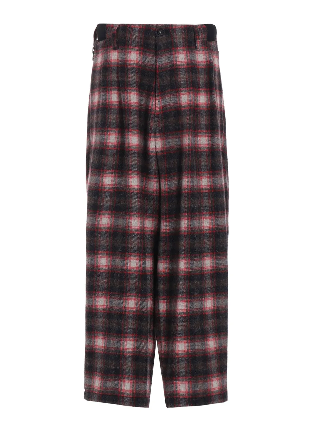 Checked Shaggy Wool Zipper Pocket Pants