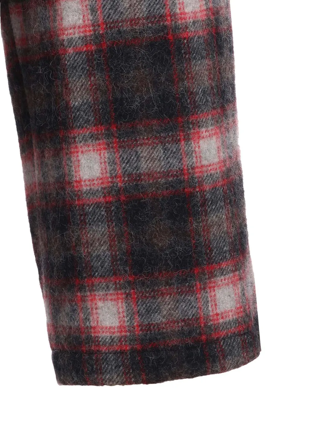 Checked Shaggy Wool Zipper Pocket Pants