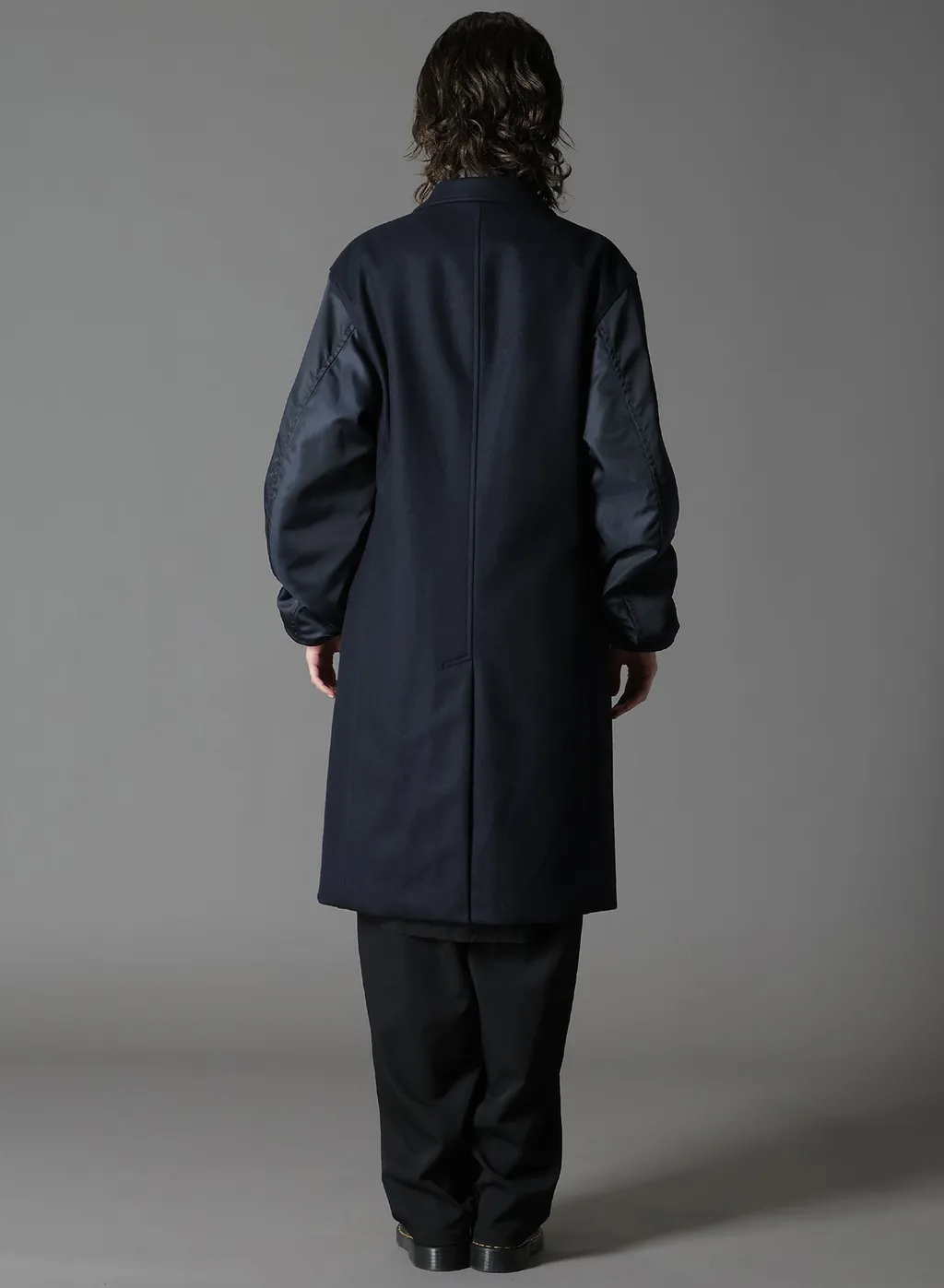 Top Dyed Light Flannel+ Nylon Twill Long Jacket Ma-1 Sleeve