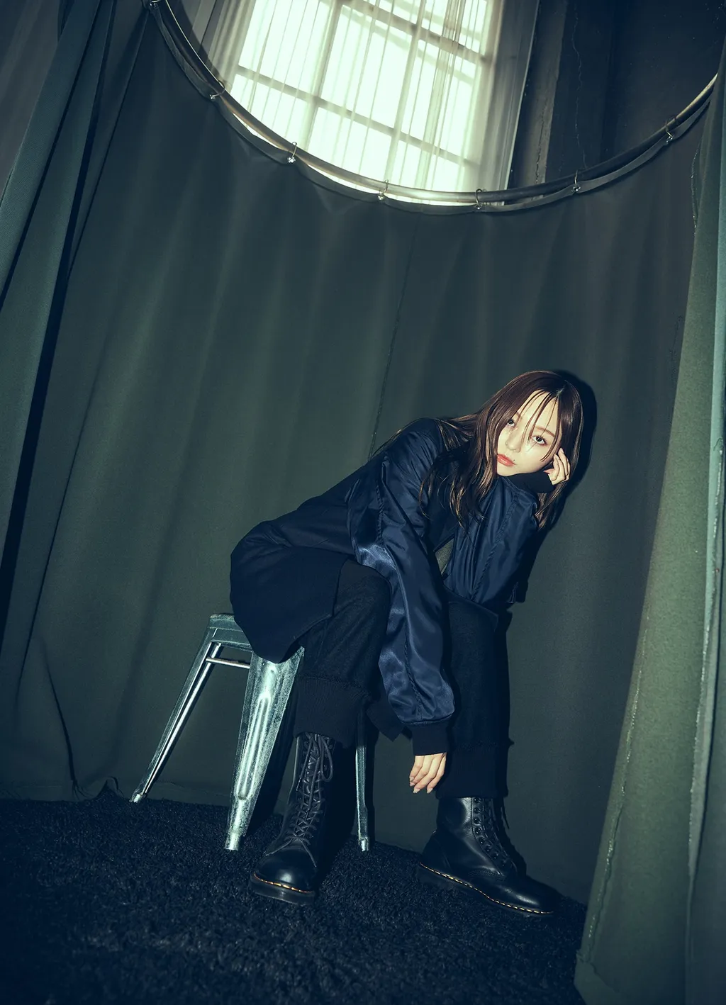 Top Dyed Light Flannel+ Nylon Twill Long Jacket Ma-1 Sleeve
