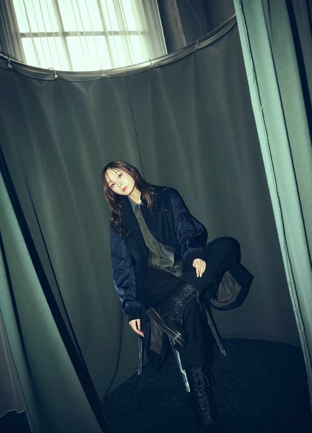 Top Dyed Light Flannel+ Nylon Twill Long Jacket Ma-1 Sleeve