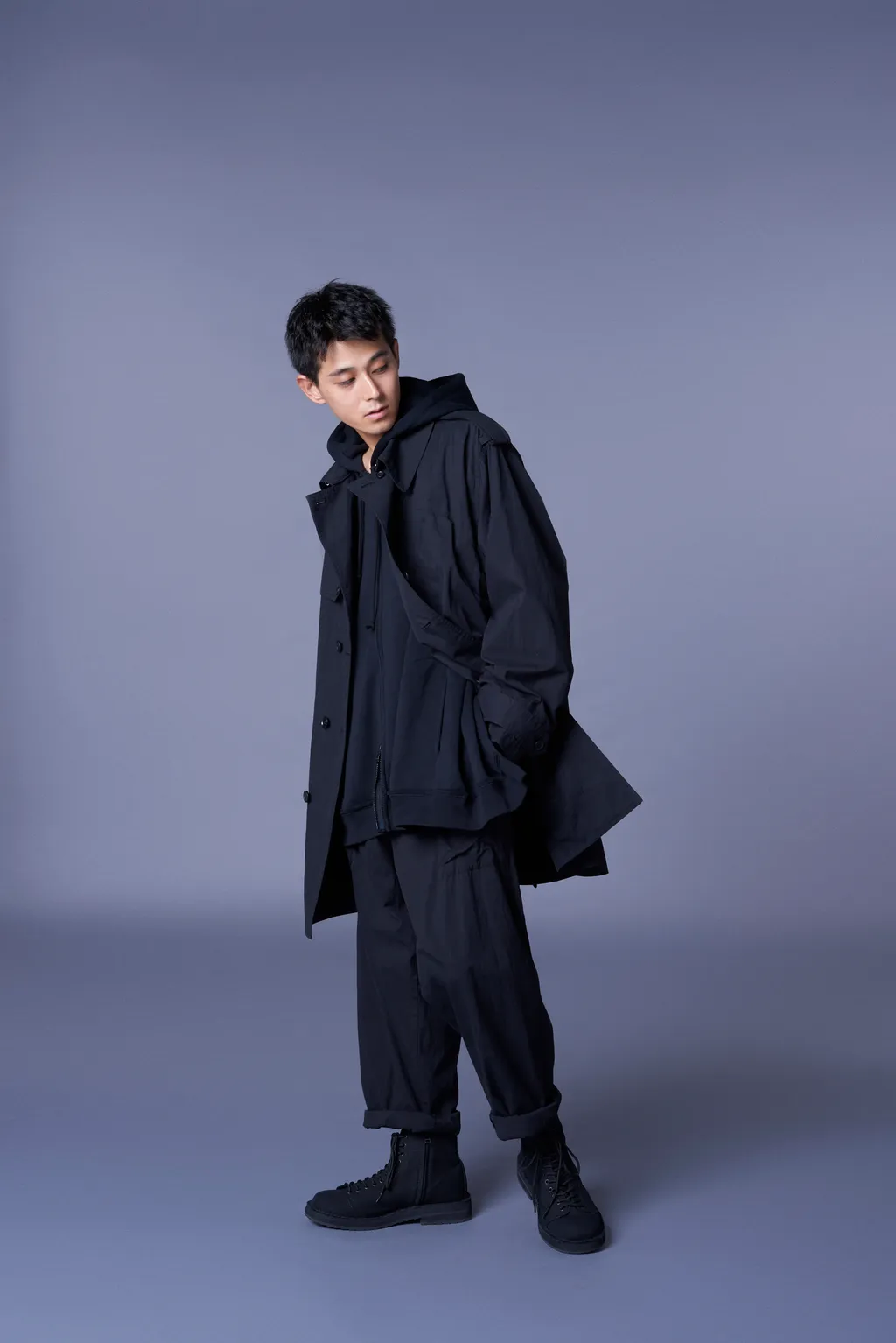 Cotton/Nylon Oxford String Pants With Fulled Wool Gauze Pockets