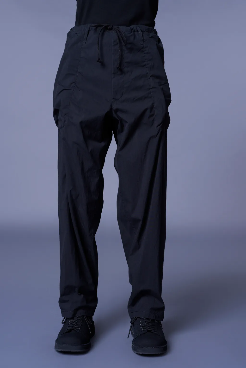 Cotton/Nylon Oxford String Pants With Fulled Wool Gauze Pockets
