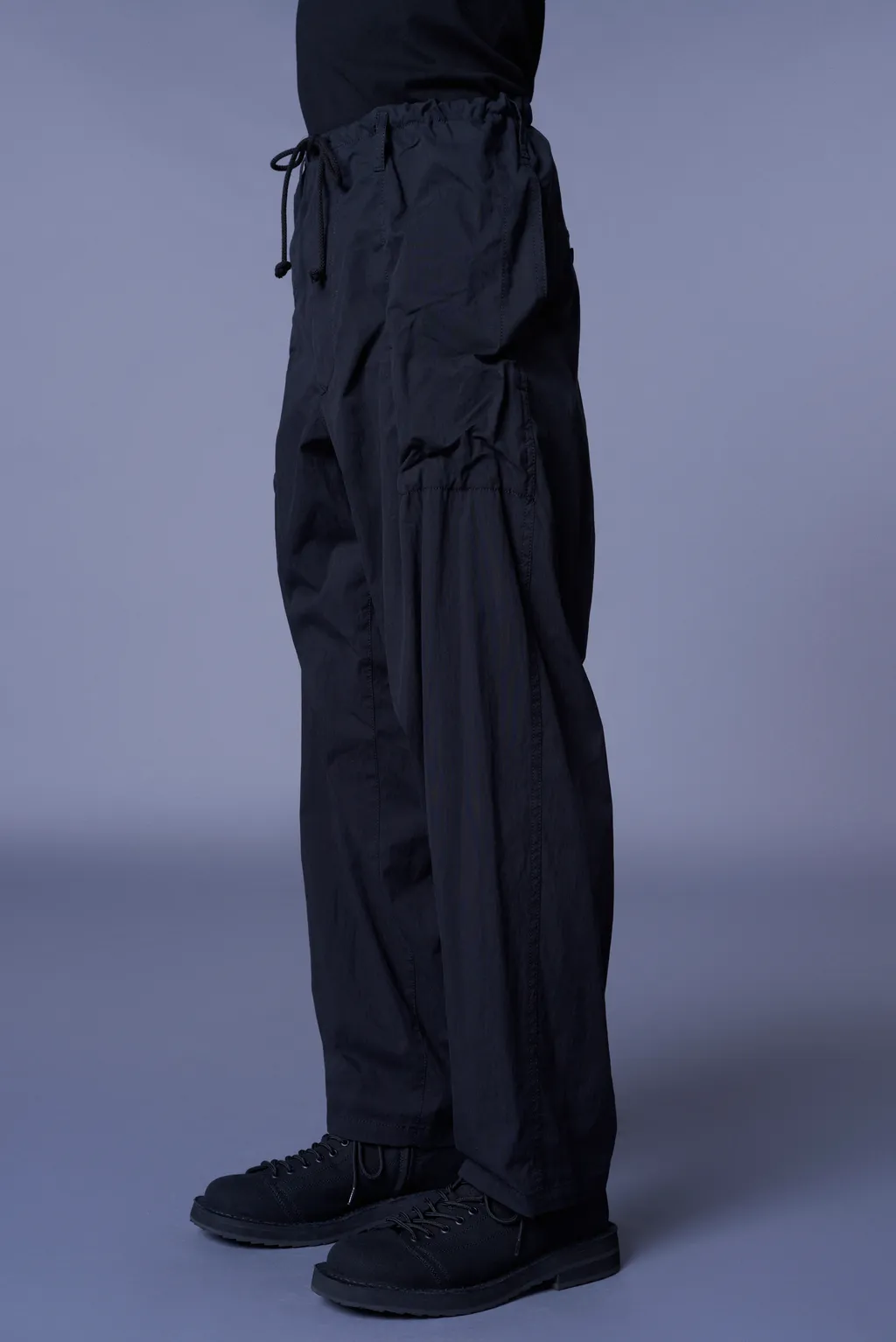 Cotton/Nylon Oxford String Pants With Fulled Wool Gauze Pockets