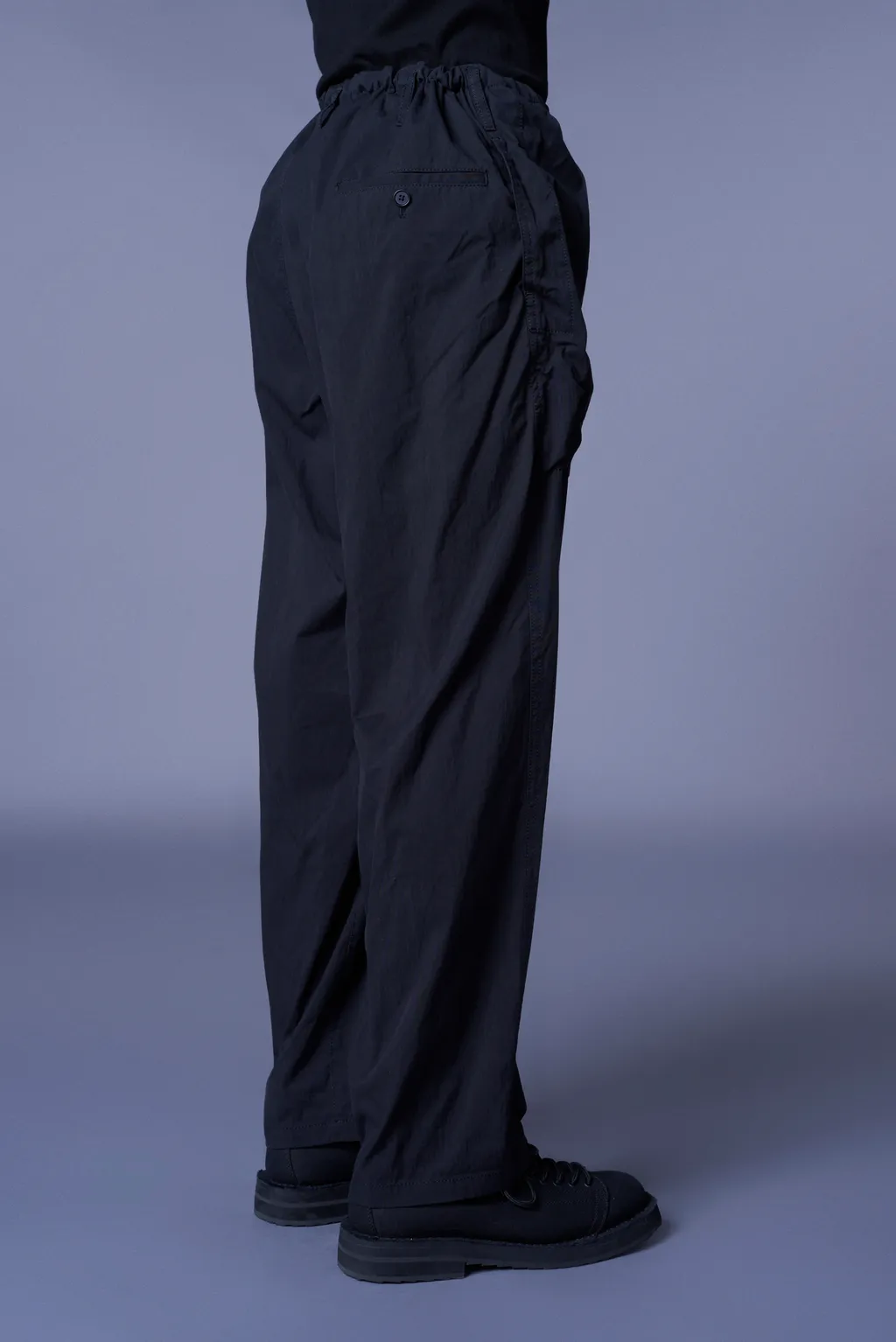 Cotton/Nylon Oxford String Pants With Fulled Wool Gauze Pockets