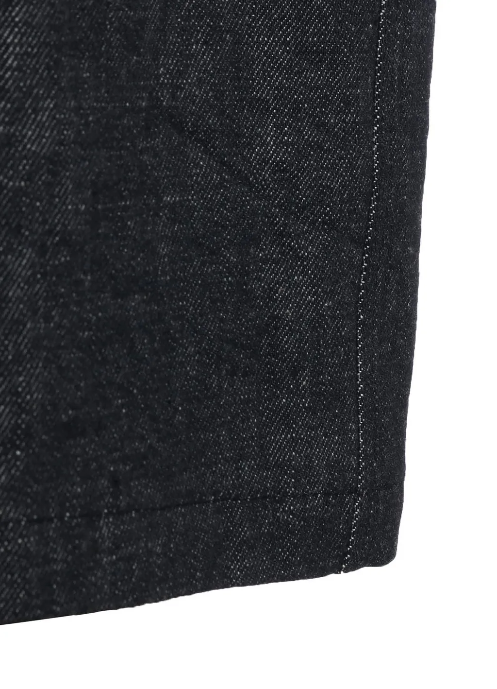 Black Denim +Wool Jersey Rib Tight Skirts