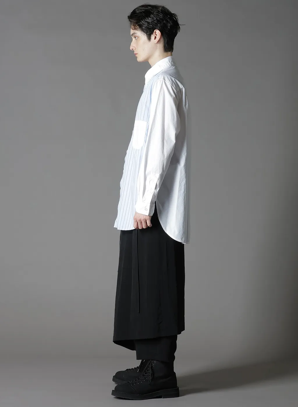 Cotton Broad + Stripe Switching Long Sleeve Shirts
