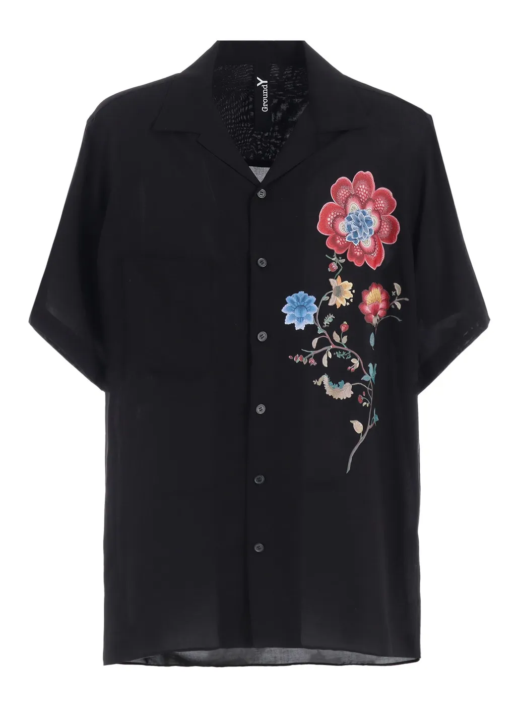 Cellulose Lawn Chinese Flower Aloha Shirt