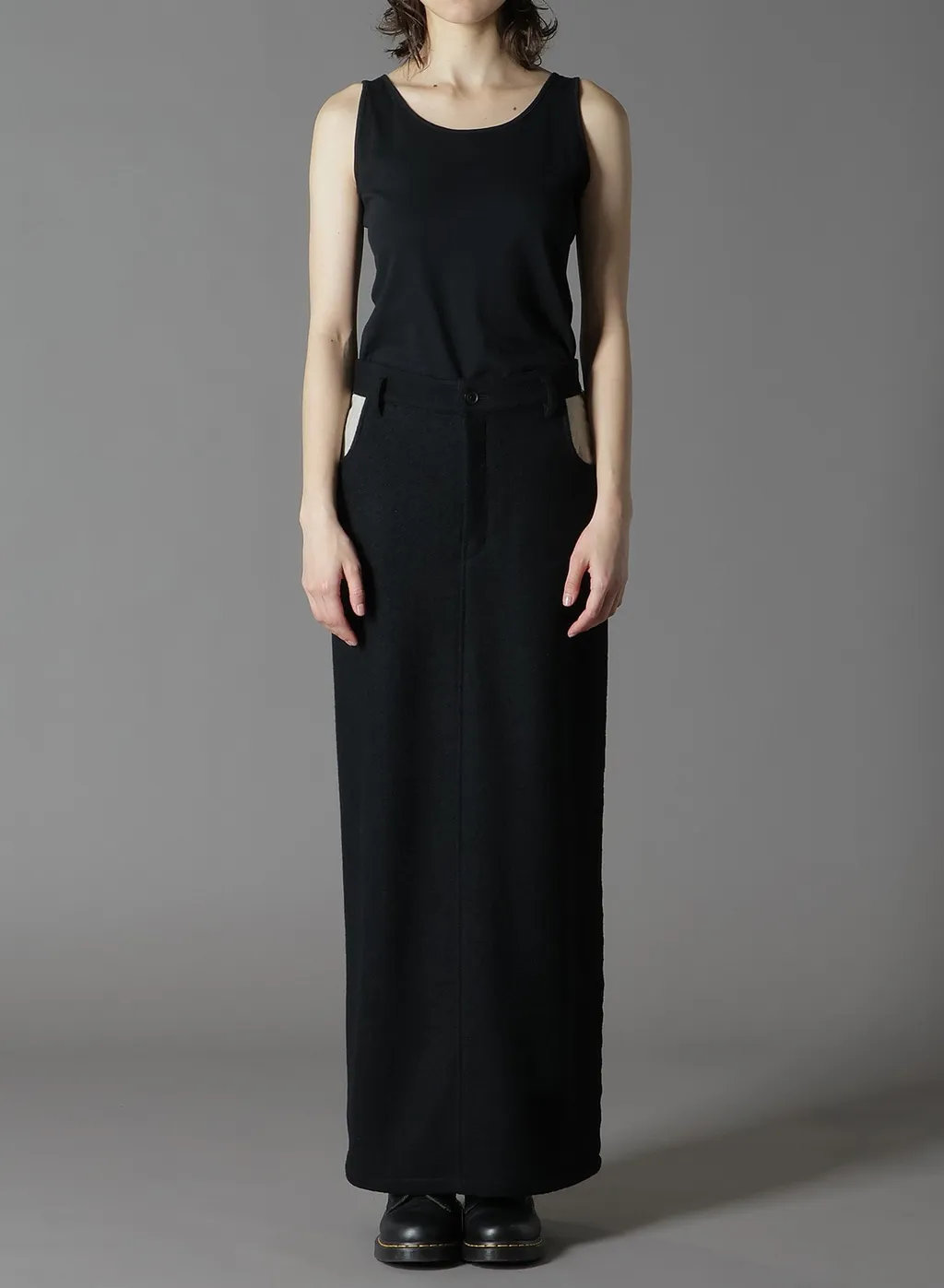 Wool Compressed Boucle Tight Skirts