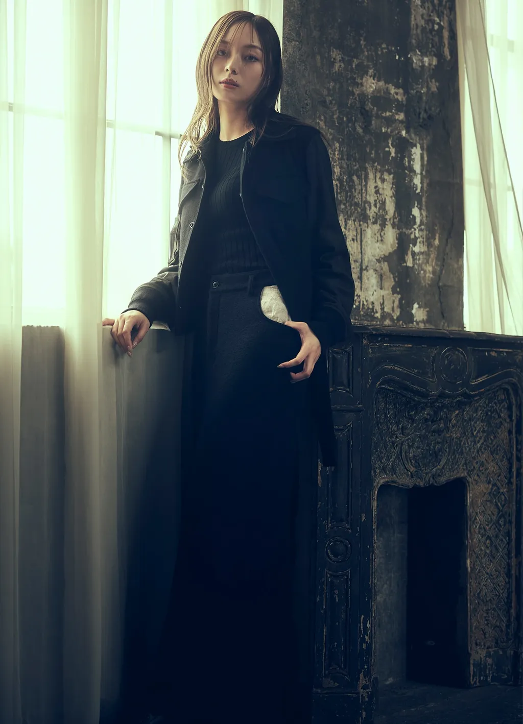 Wool Compressed Boucle Tight Skirts