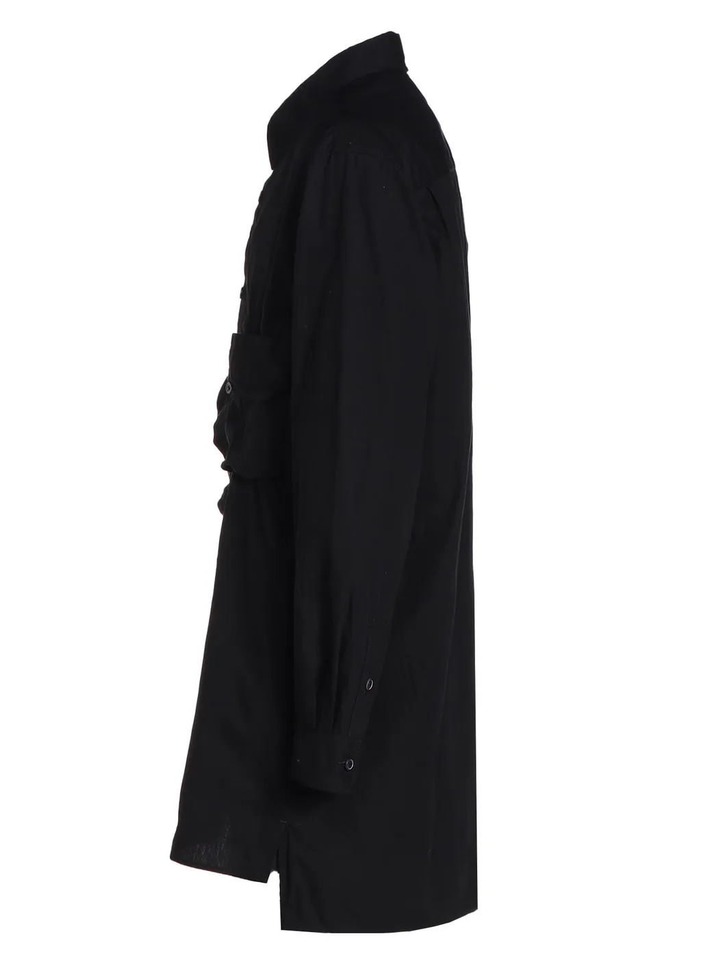 Cotton Broad Shirt With Fulled Wool Gauze Pockets