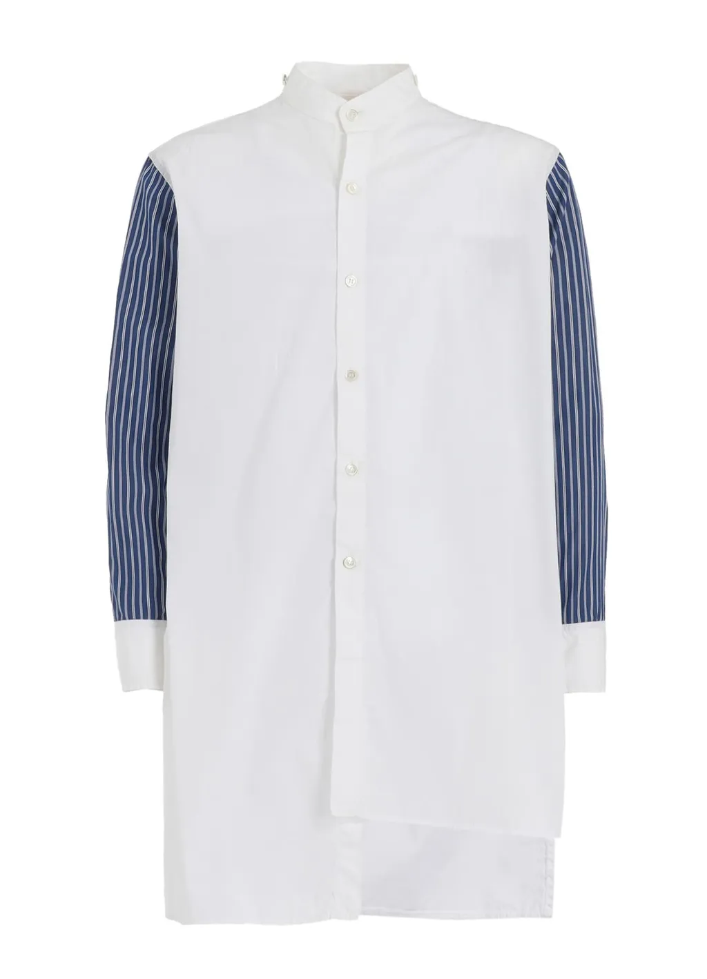 Cotton Broad + Stripe Switching Non Fusible Shirts