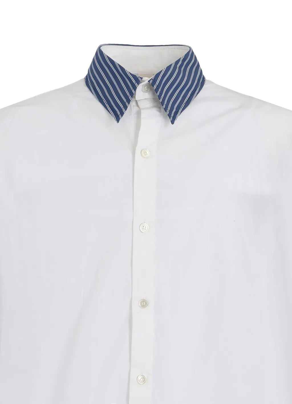 Cotton Broad + Stripe Switching Non Fusible Shirts
