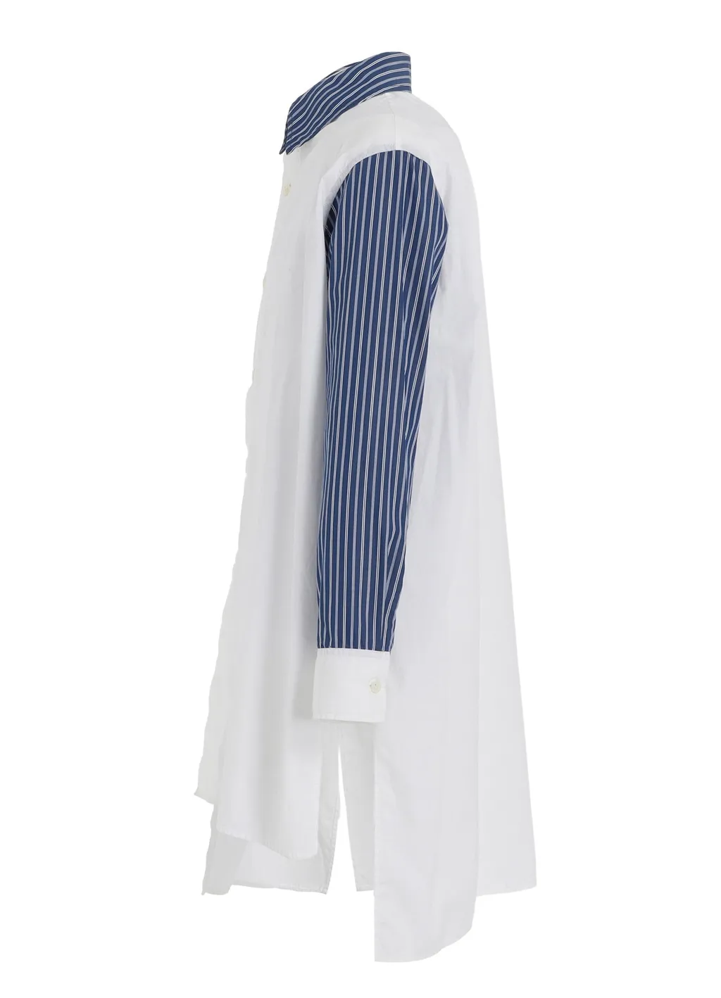 Cotton Broad + Stripe Switching Non Fusible Shirts