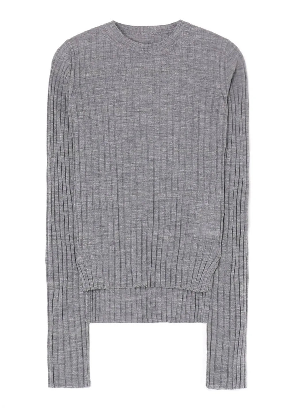 Wool Crew Neck Rib Knit