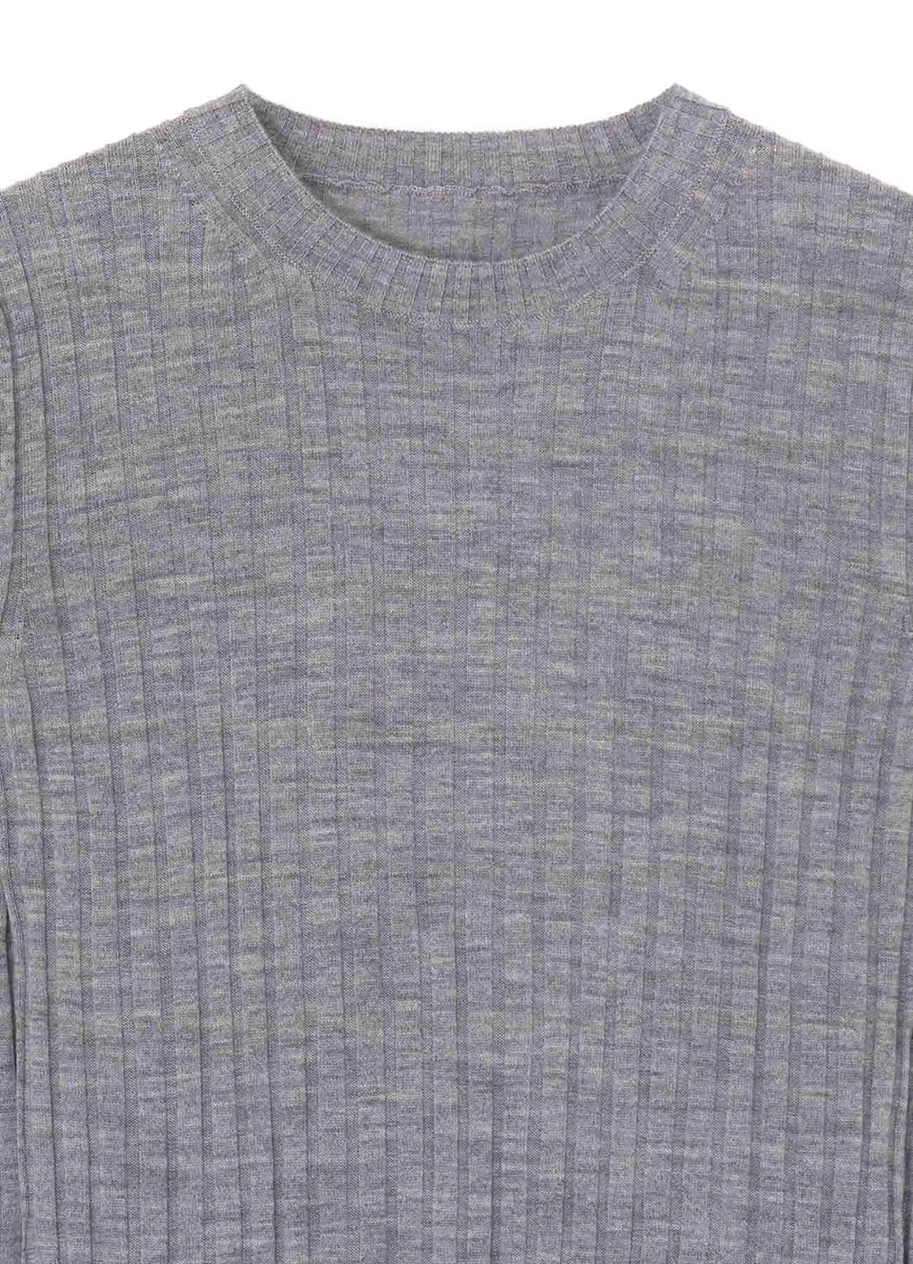 Wool Crew Neck Rib Knit