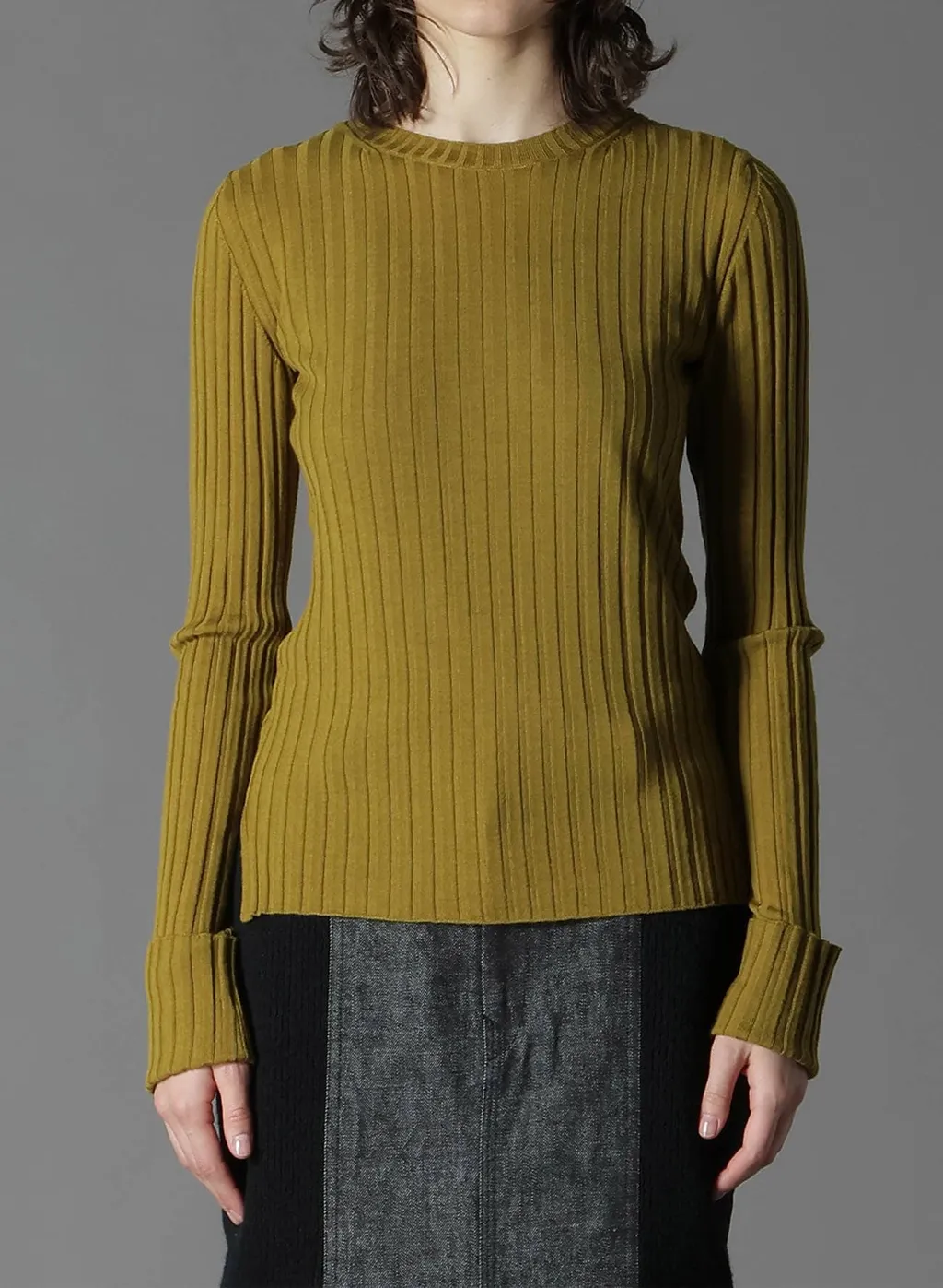 Merino Wool Rib Crew Neck Knitwear