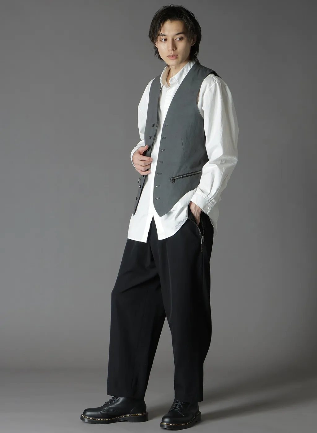 Cotton Zaza Cross Wa Zipper Pocket Vest