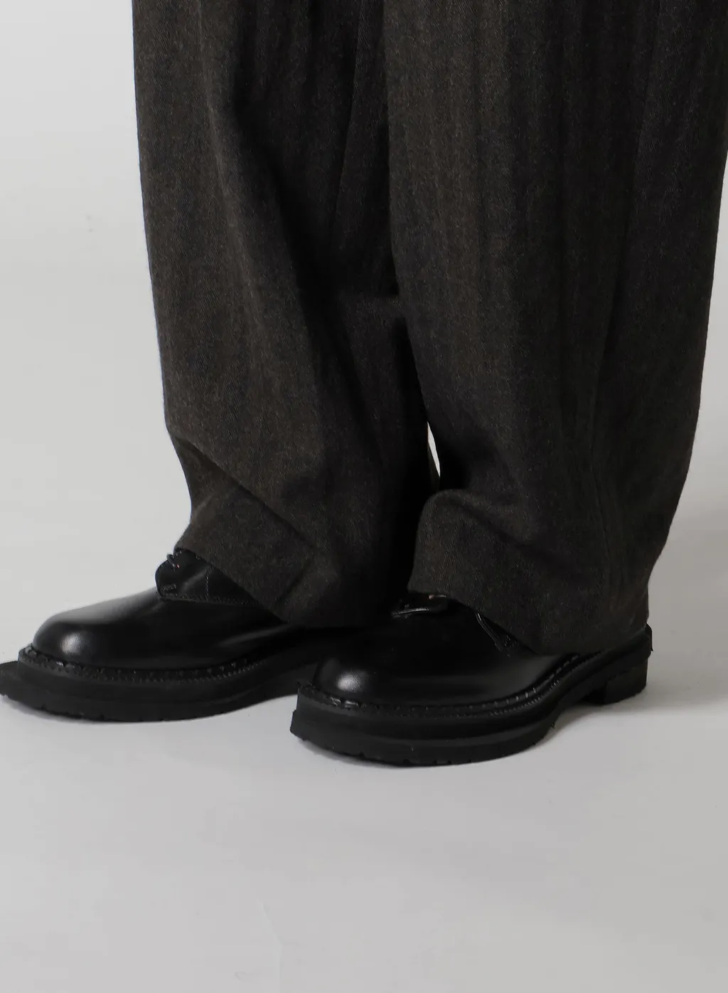 W/Ny Herringbone Single Tuck Pants