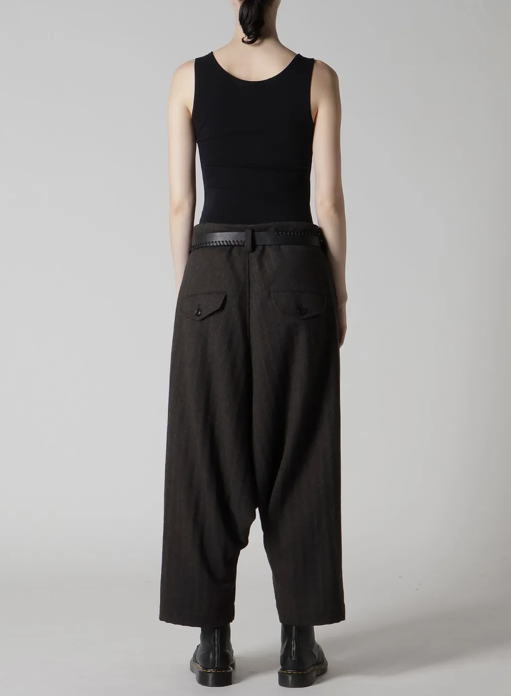 W/Ny Herringbone 2-Tuck Sarouel Pants