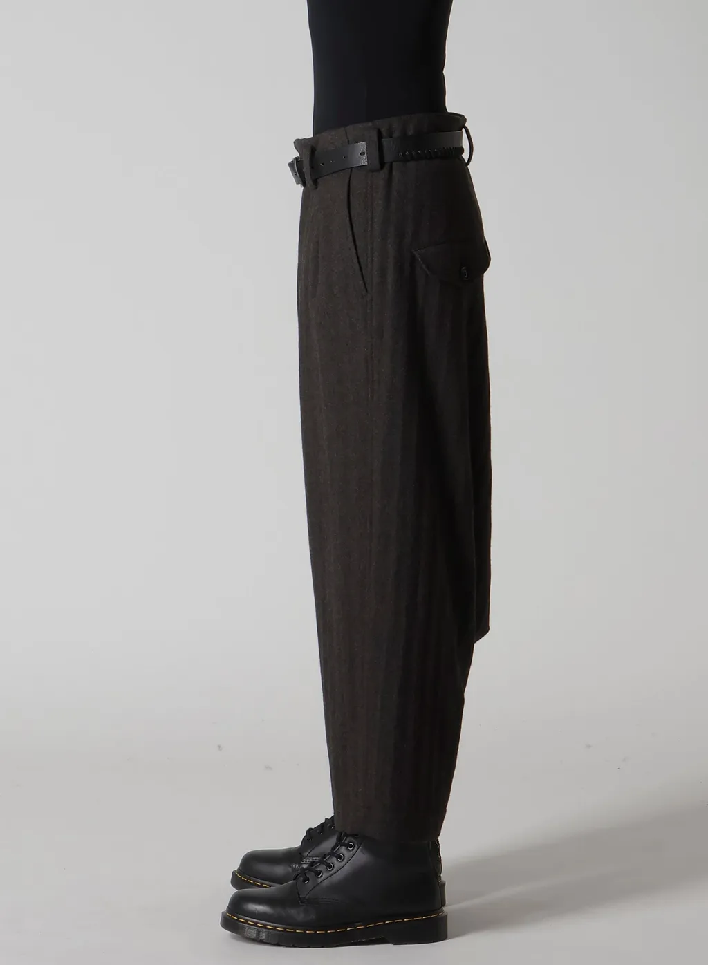 W/Ny Herringbone 2-Tuck Sarouel Pants