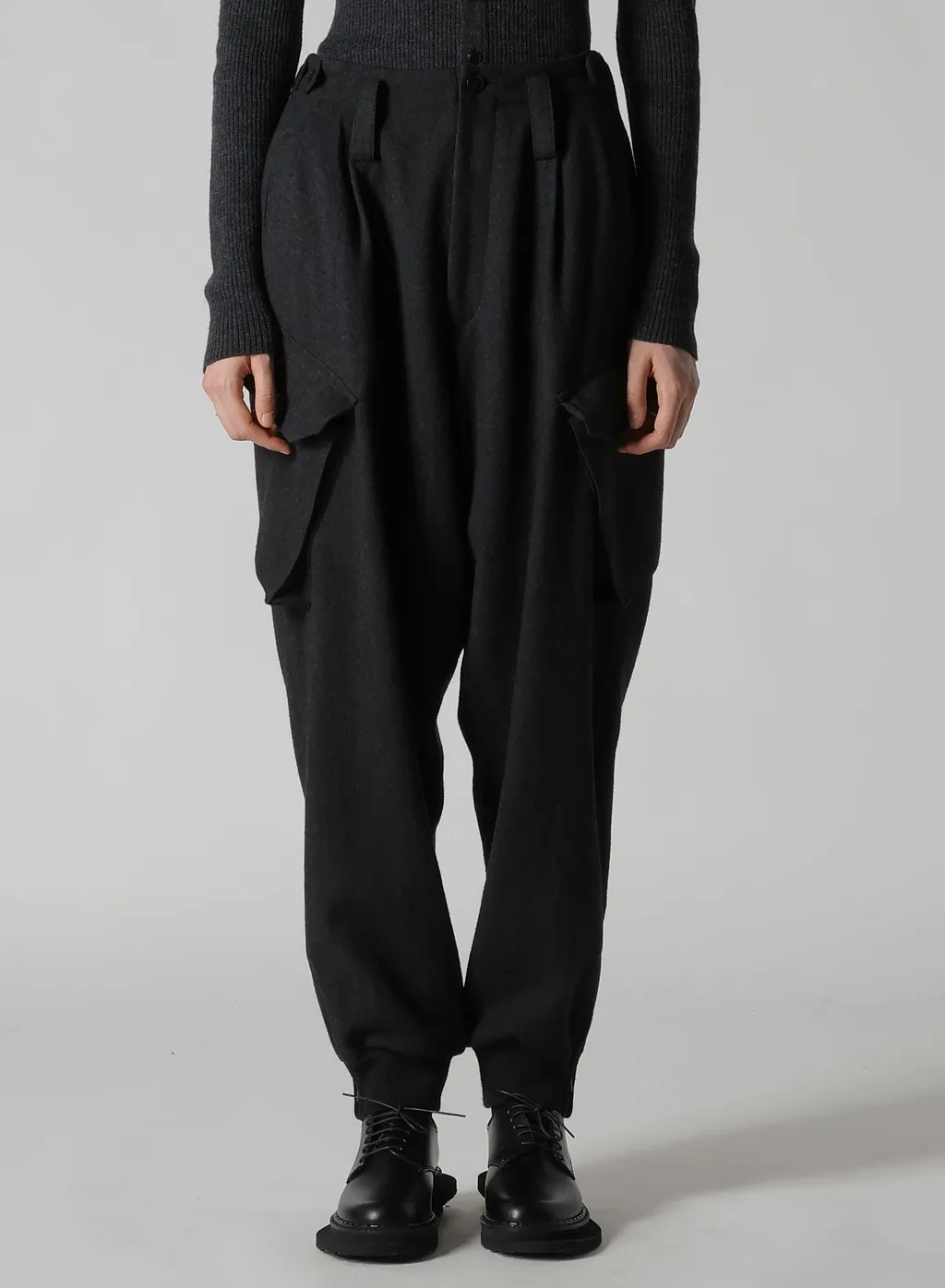 W/Ny Herringbone Rib Hem Pants