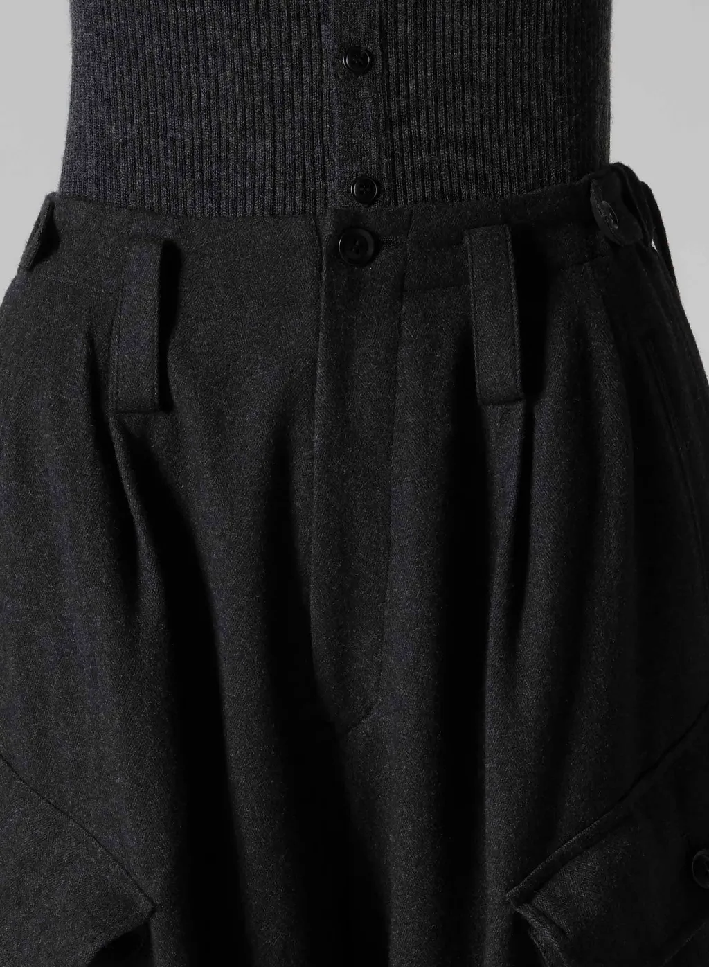 W/Ny Herringbone Rib Hem Pants