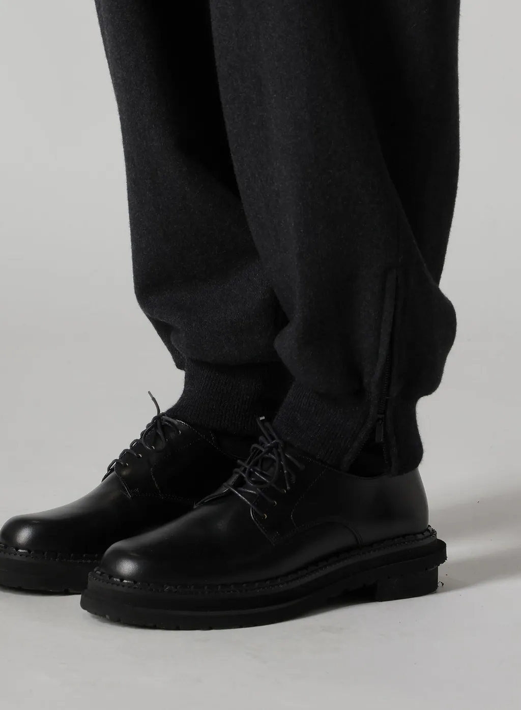 W/Ny Herringbone Rib Hem Pants