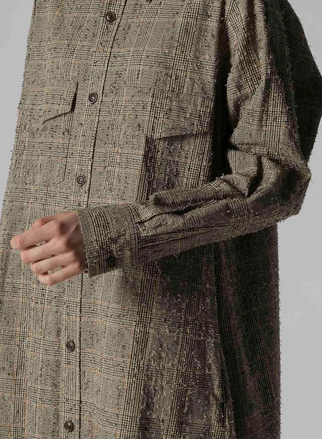 Needle-Punched Military Long Dress
