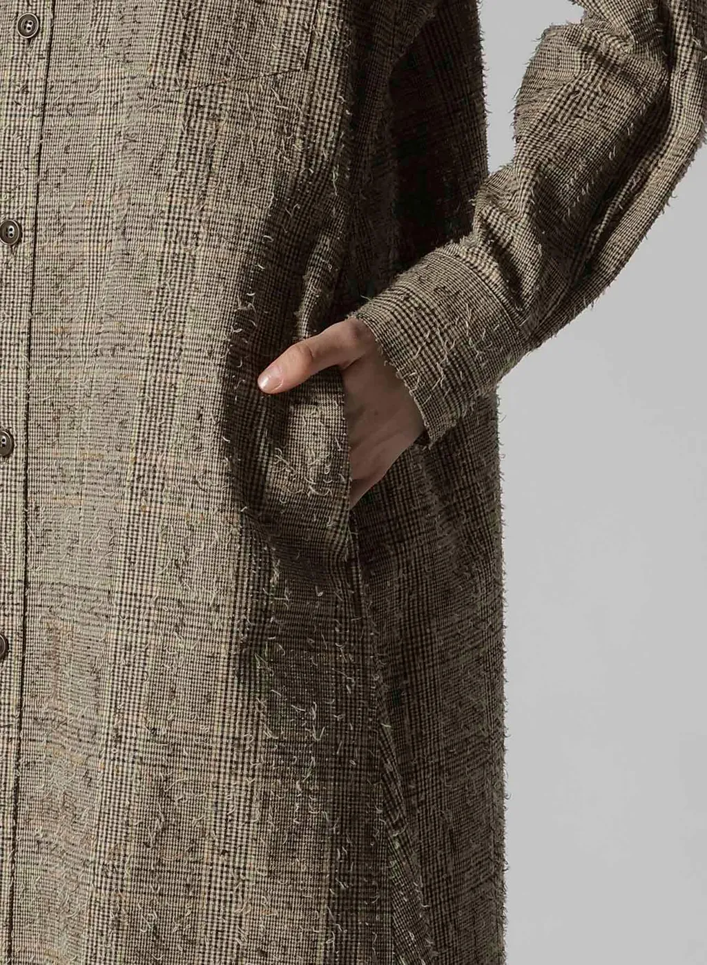 Needle-Punched Military Long Dress