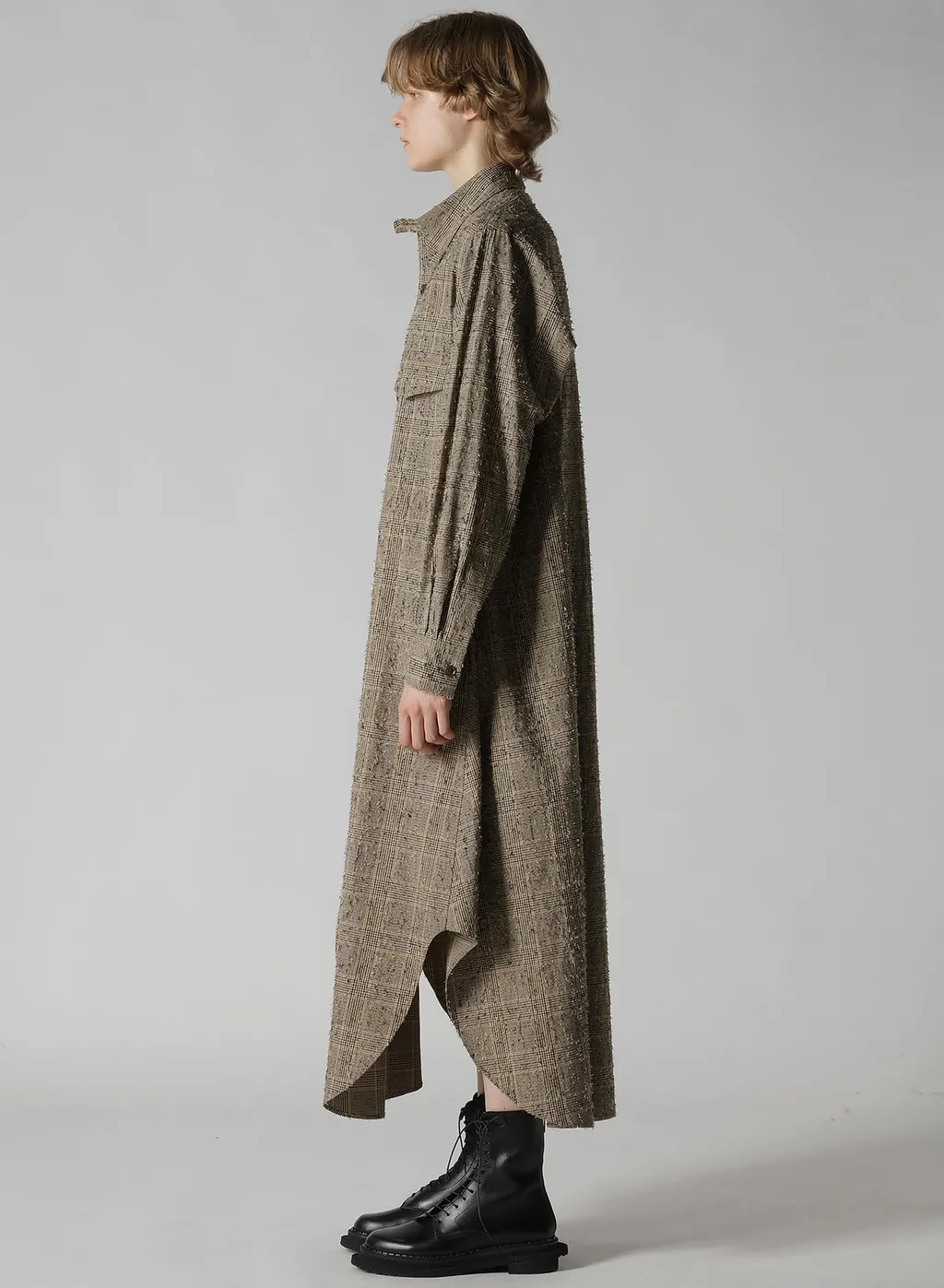Needle-Punched Military Long Dress