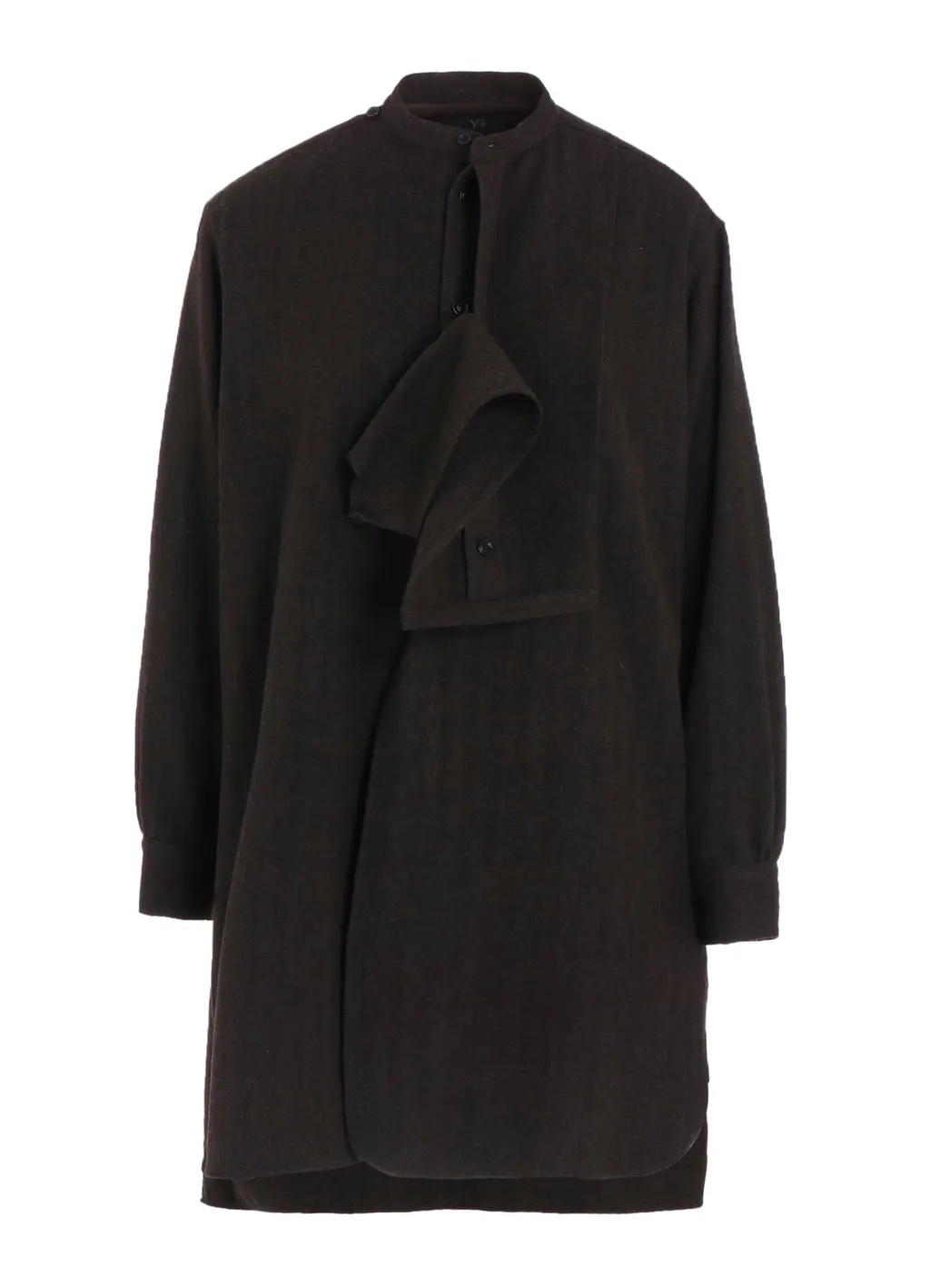W/Ny Herringbone Front Cloth Blouse