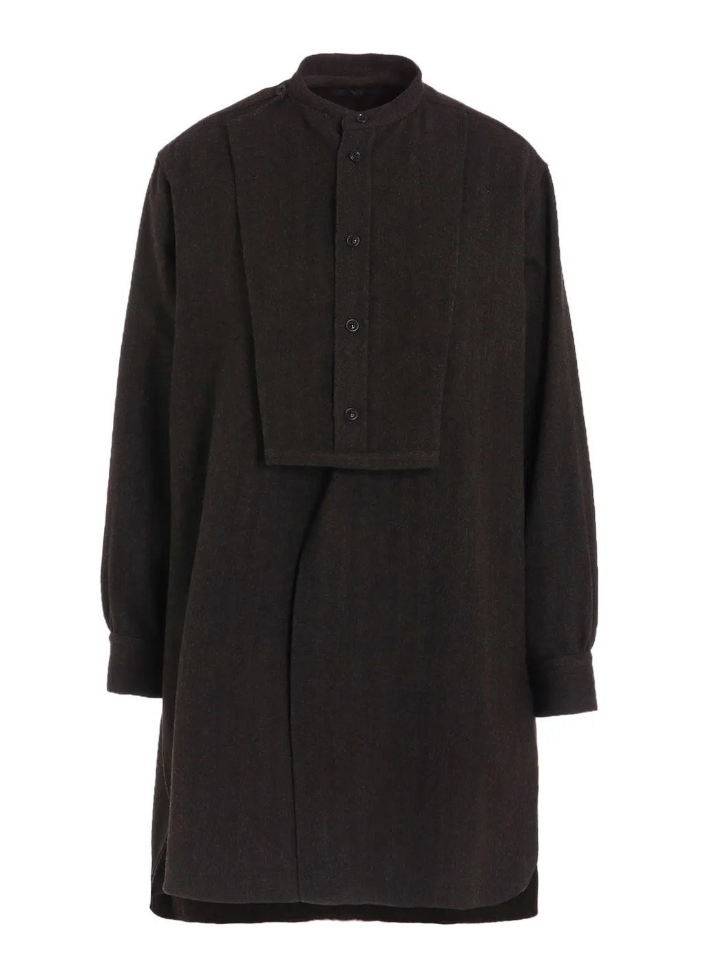 W/Ny Herringbone Front Cloth Blouse
