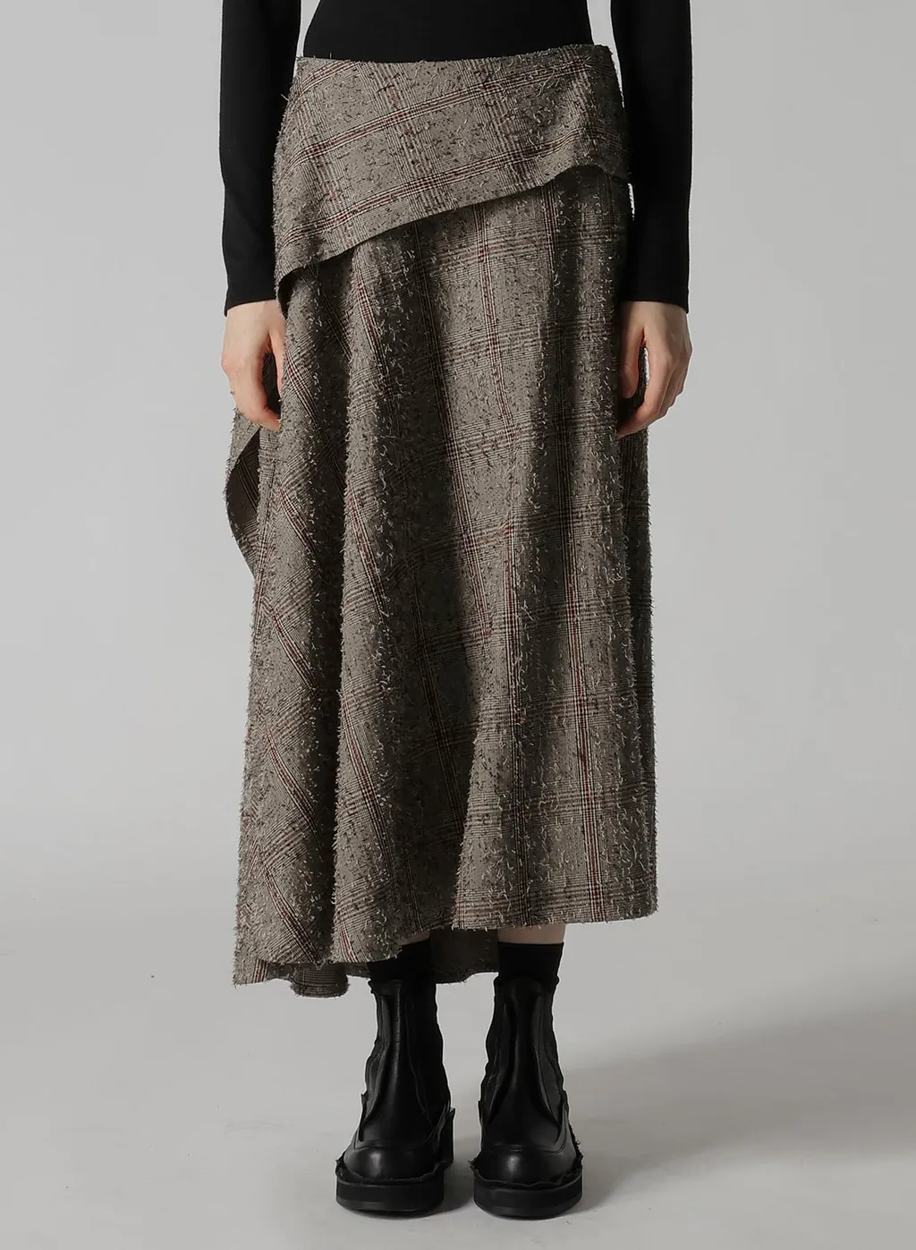 Needle-Punched Asymmetric Skirt