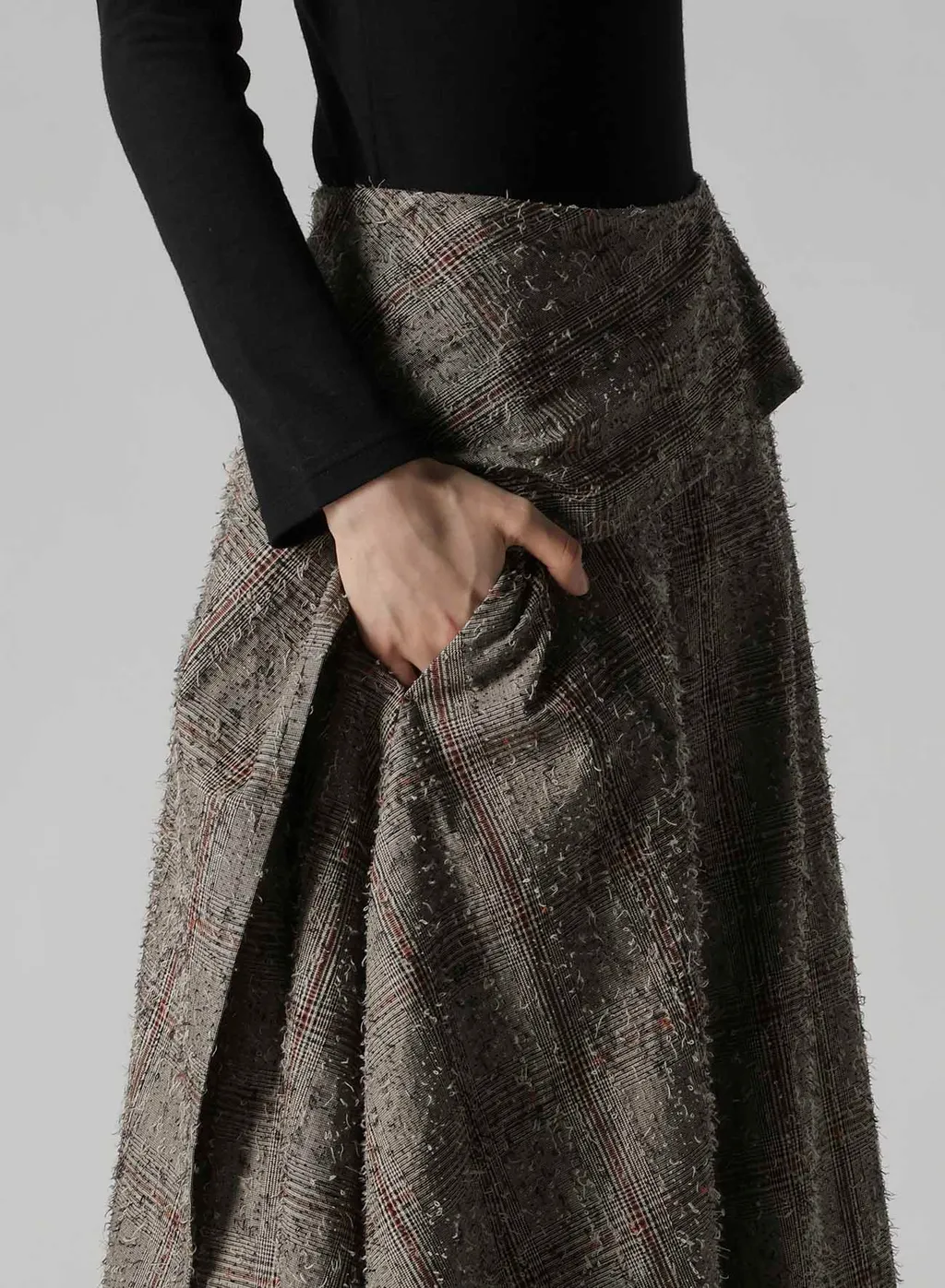 Needle-Punched Asymmetric Skirt
