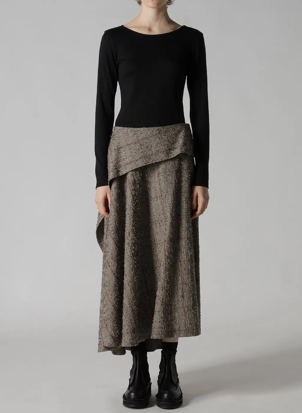 Needle-Punched Asymmetric Skirt