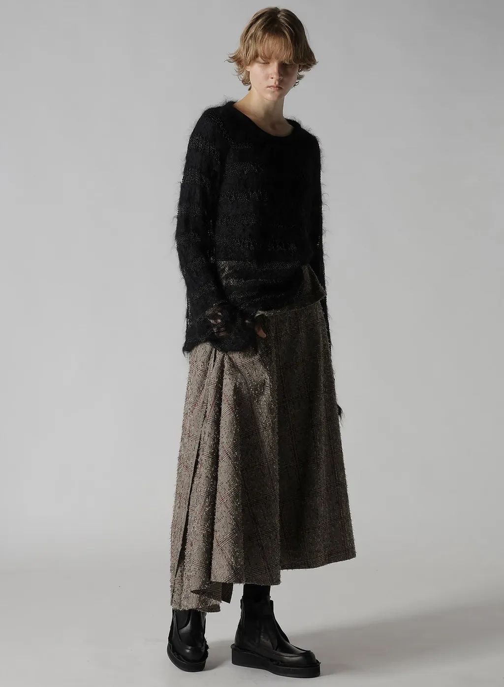 Needle-Punched Asymmetric Skirt