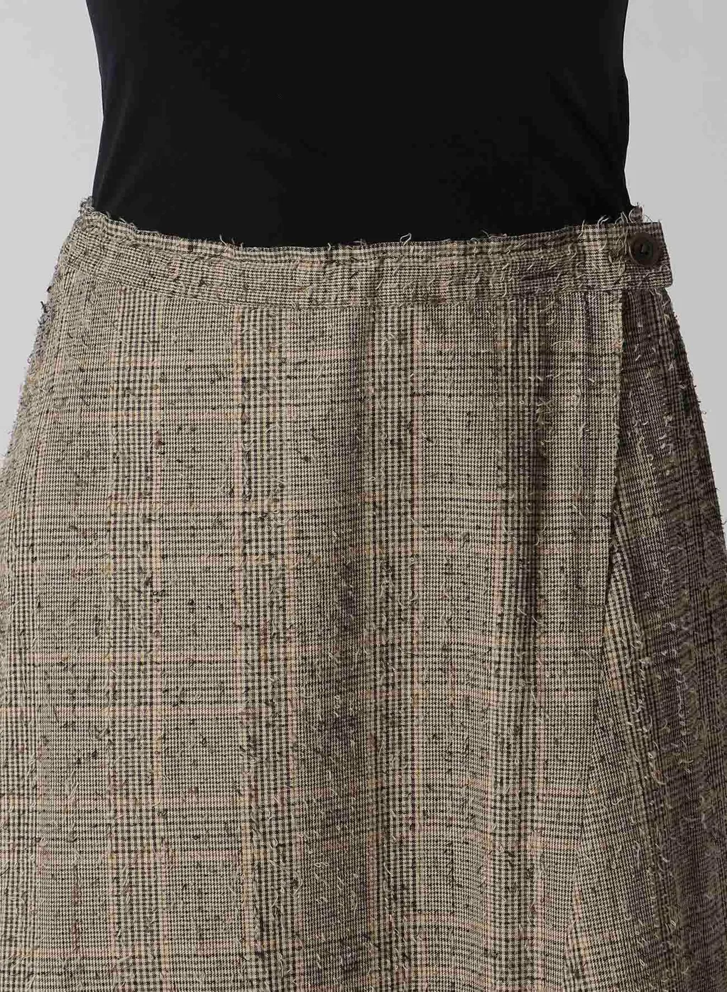 Needle-Punched Asymmetric Flare Pants