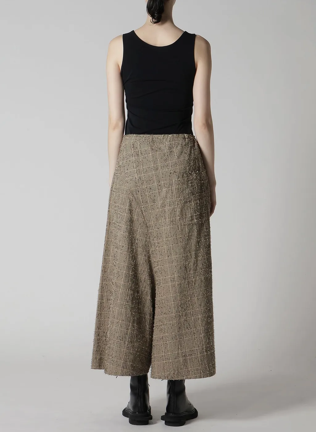 Needle-Punched Asymmetric Flare Pants
