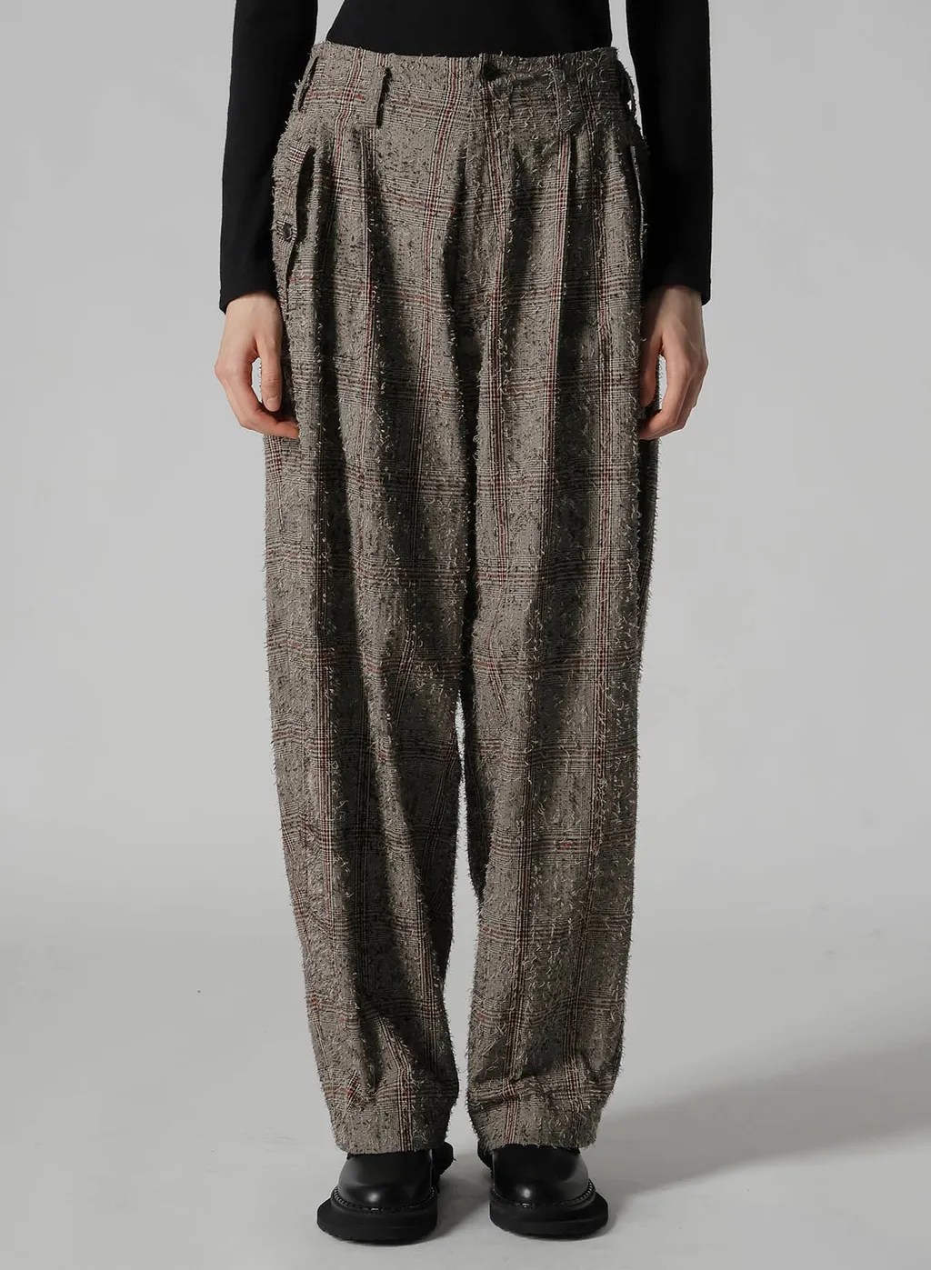 Needle-Punched Double Tuck Wide Pants