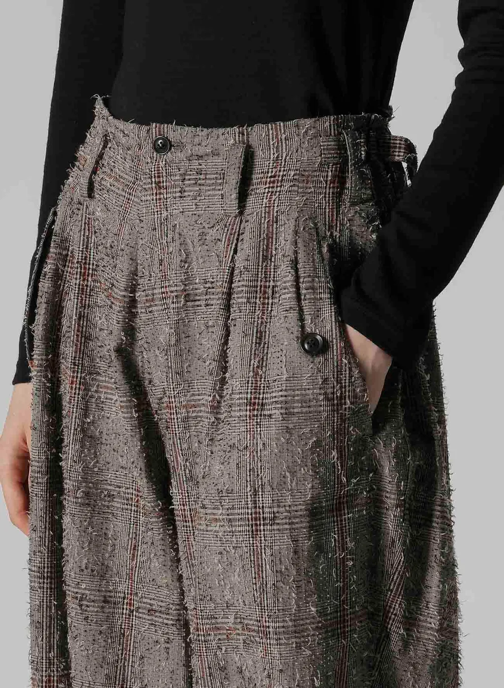Needle-Punched Double Tuck Wide Pants