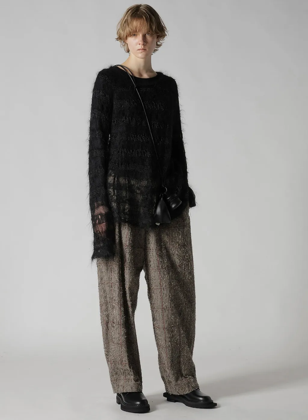 Needle-Punched Double Tuck Wide Pants