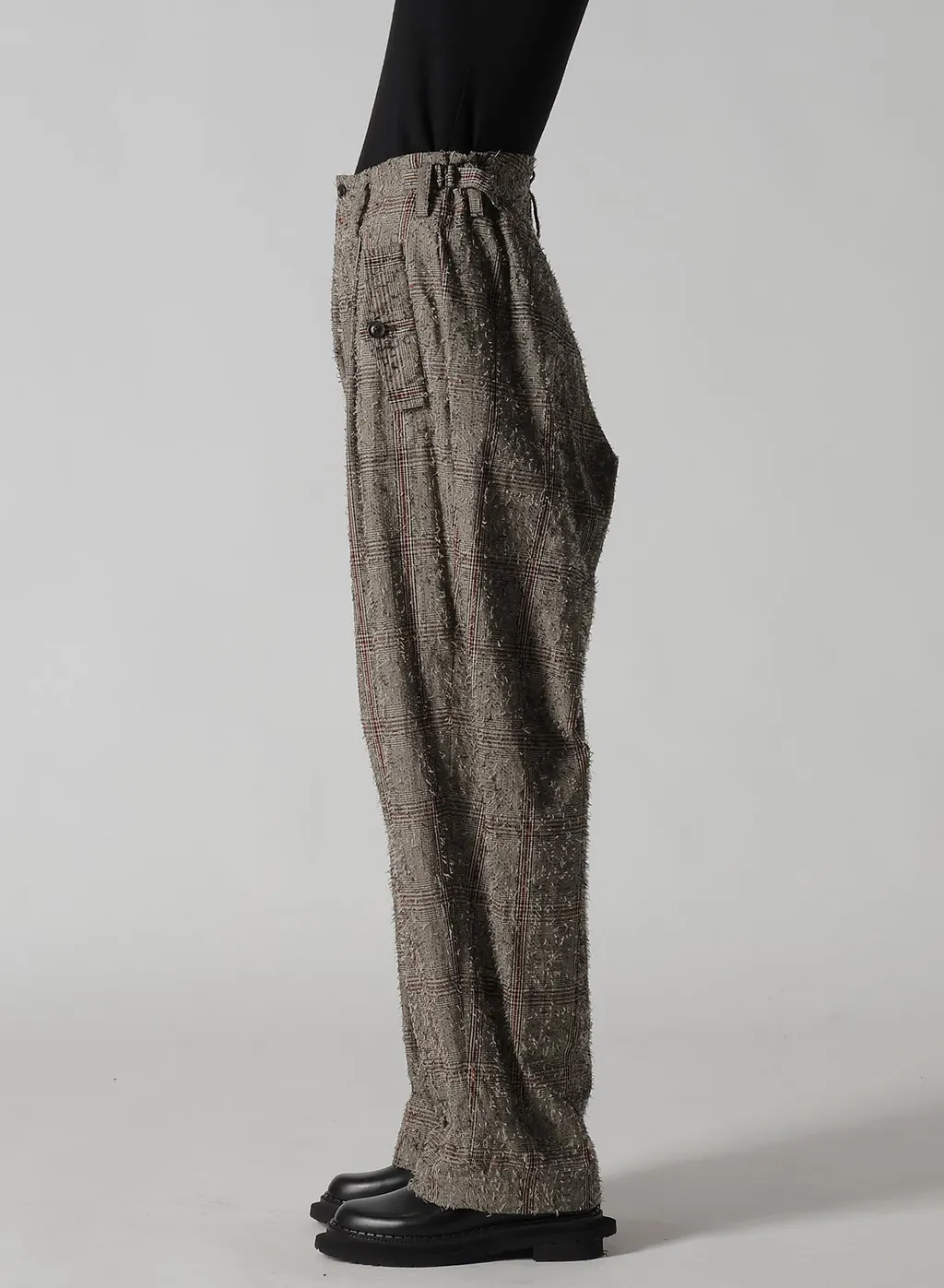 Needle-Punched Double Tuck Wide Pants