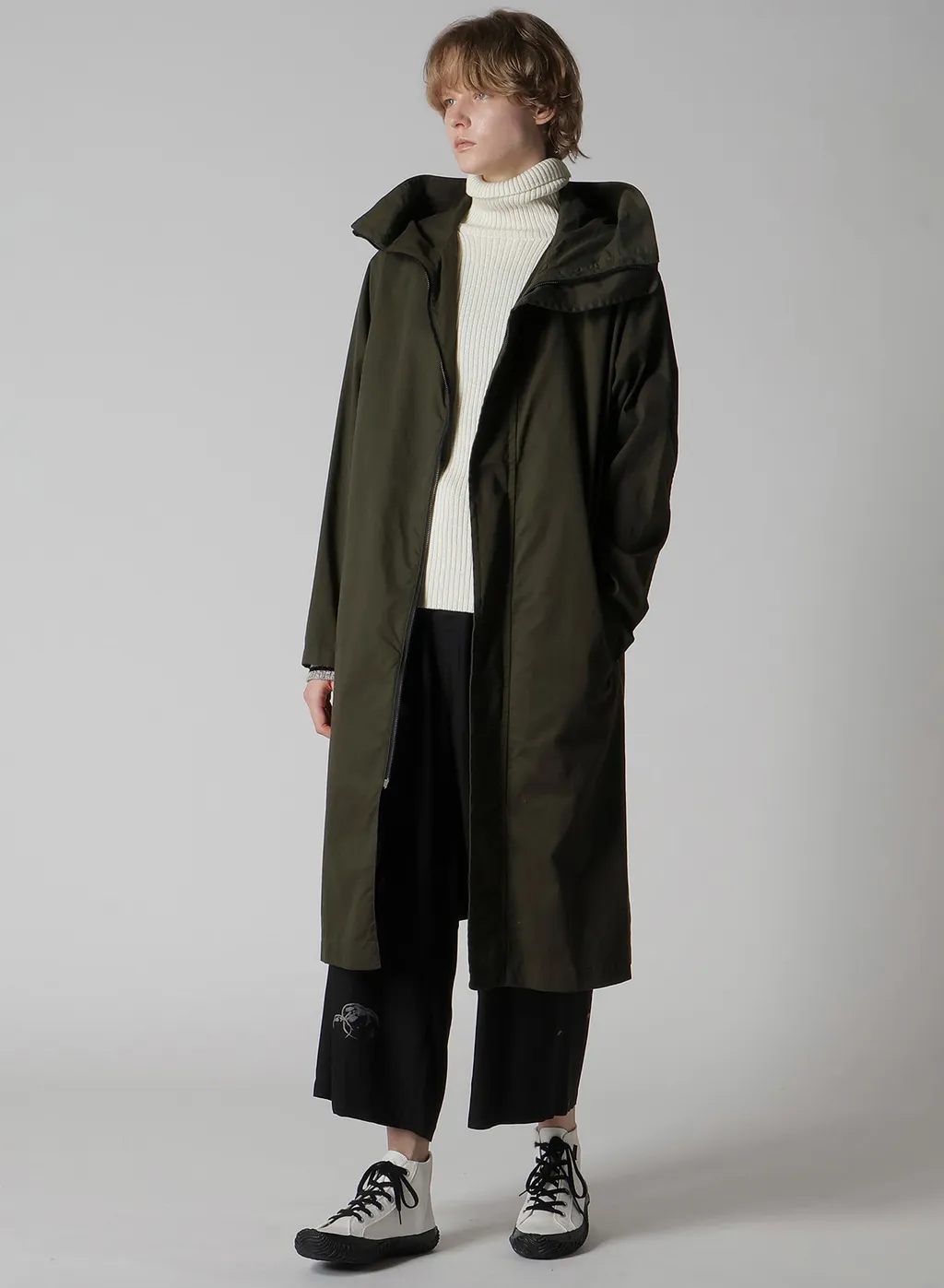 Cotton Twill Garment Dye Hoodie Coat