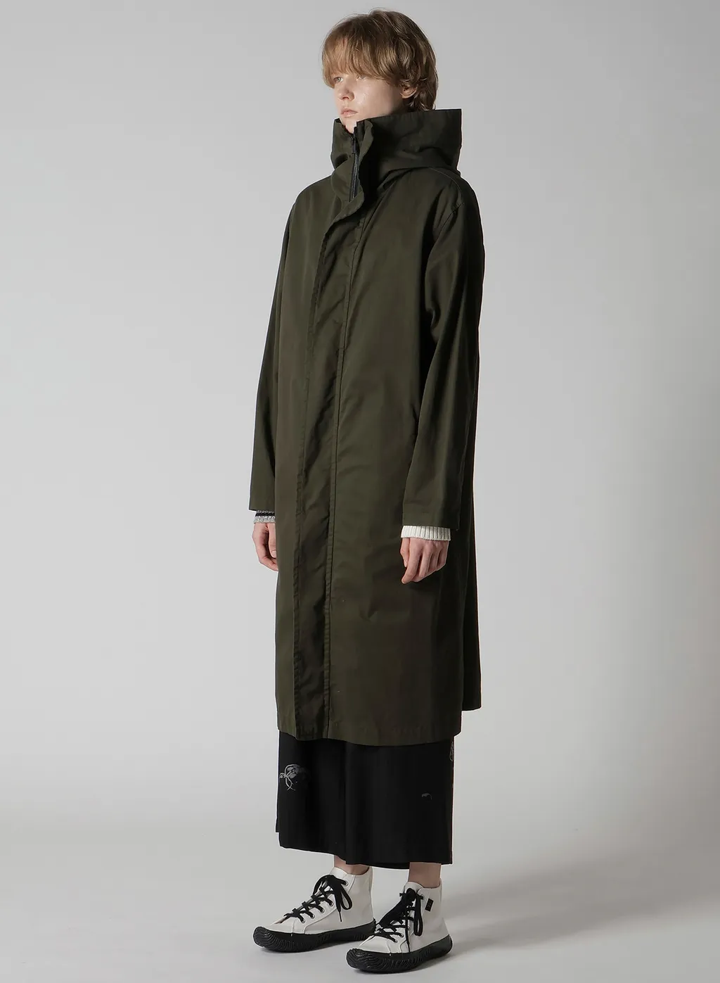 Cotton Twill Garment Dye Hoodie Coat
