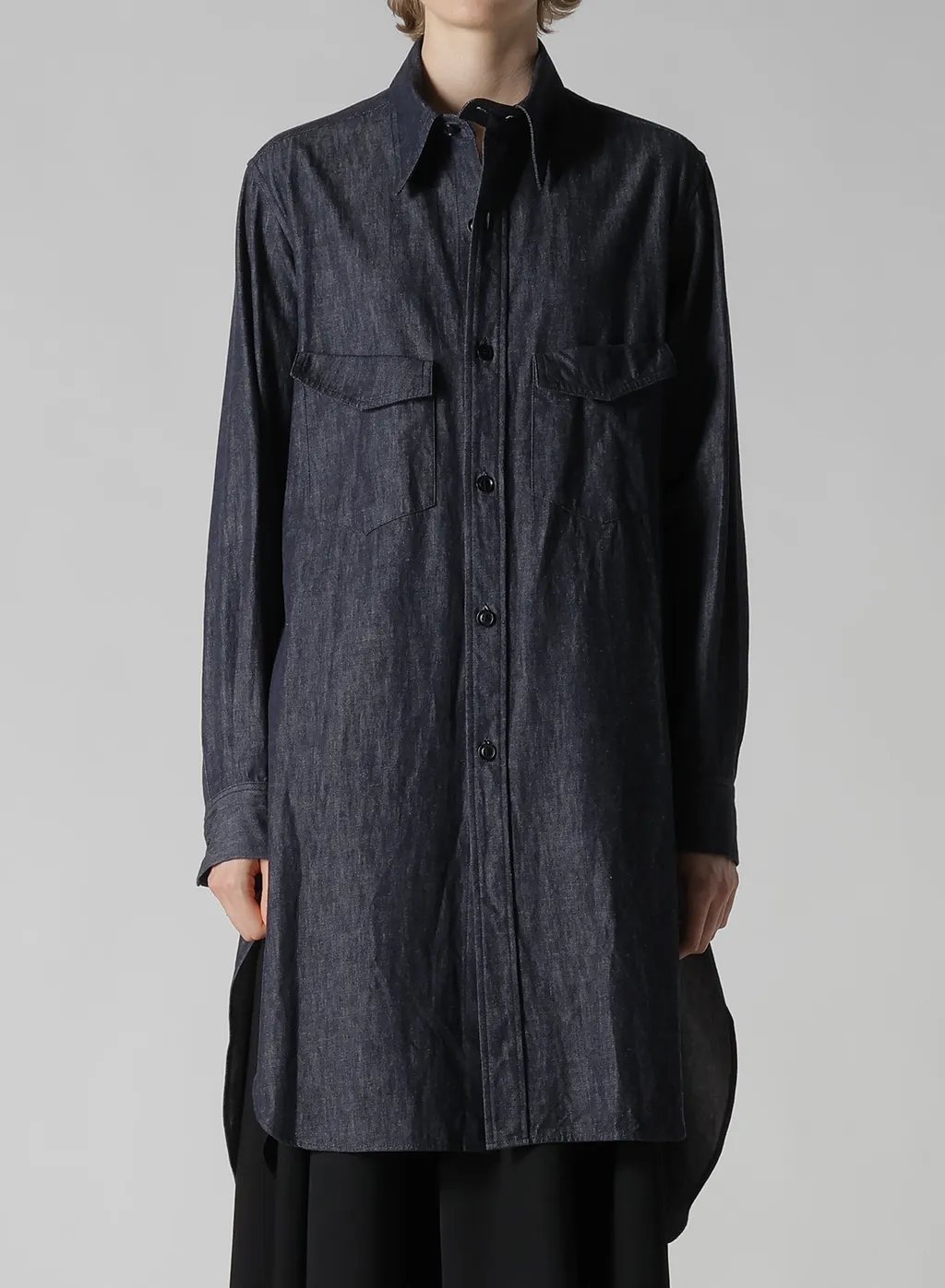 6Oz Denim Garment Finish Military Shirt Dress