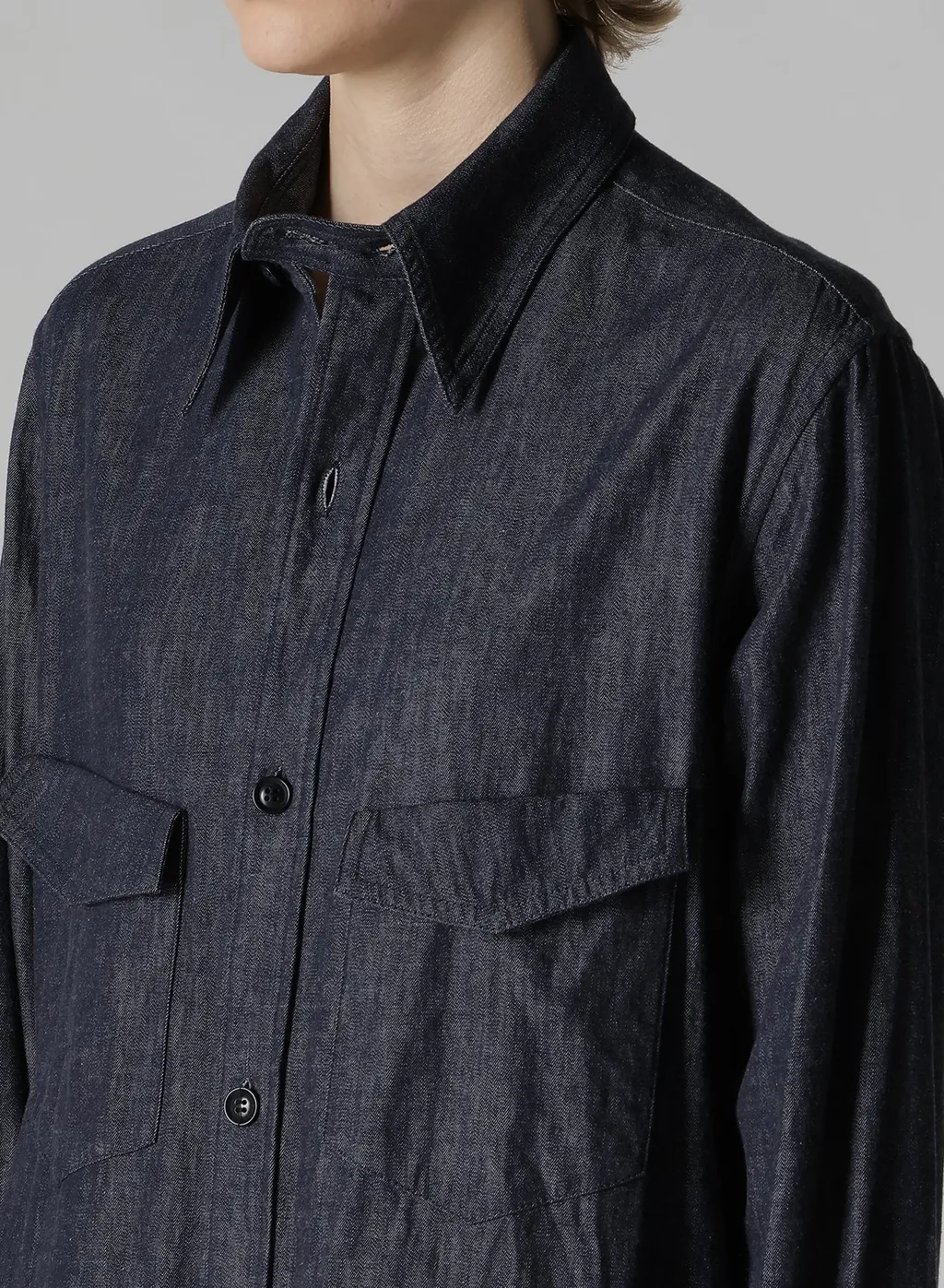 6Oz Denim Garment Finish Military Shirt Dress
