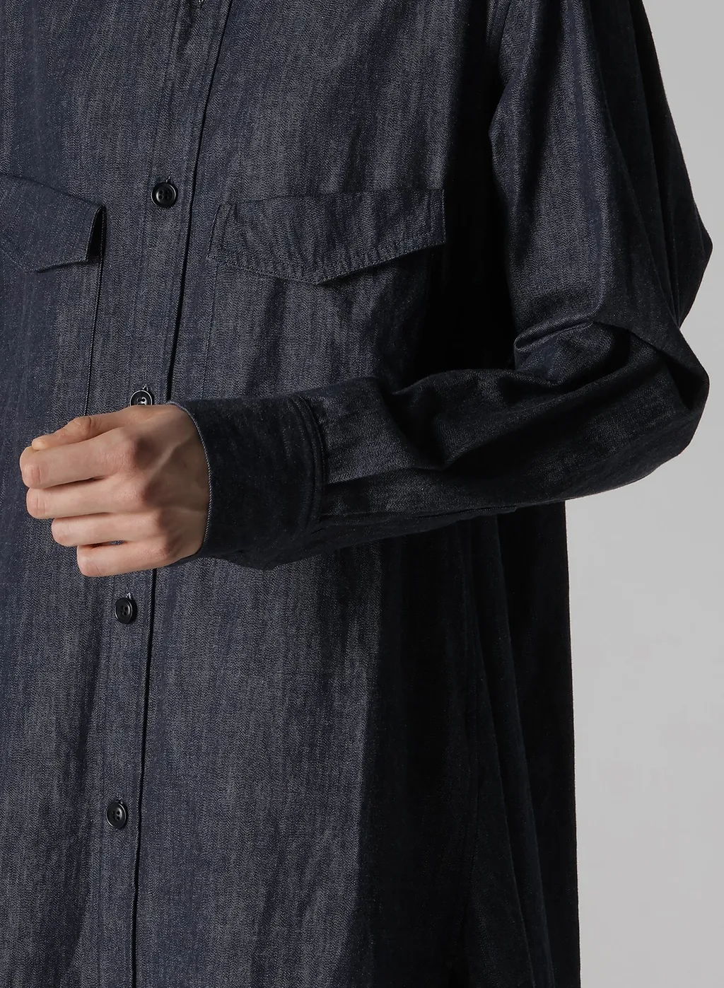 6Oz Denim Garment Finish Military Shirt Dress