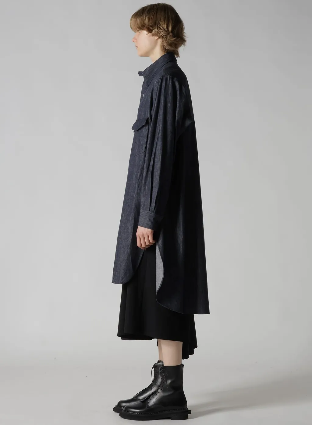 6Oz Denim Garment Finish Military Shirt Dress