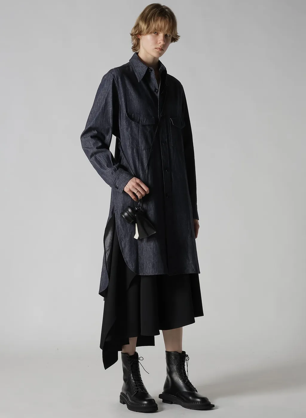 6Oz Denim Garment Finish Military Shirt Dress